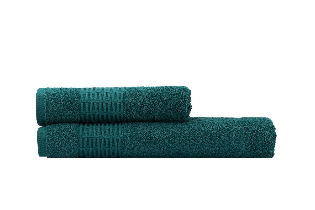 Ardesto Terry towel set Lotus, 50х90cm, 70х140cm, 2pcs, 100% cotton, dark green