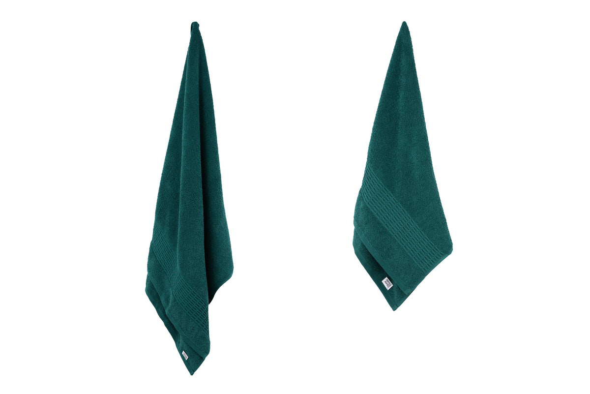 Ardesto Terry towel set Lotus, 50х90cm, 70х140cm, 2pcs, 100% cotton, dark green