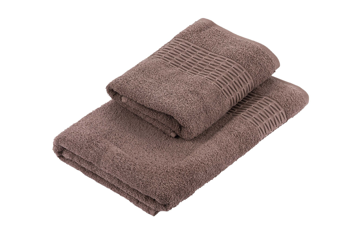 Ardesto Terry towel set Lotus, 50х90cm, 70х140cm, 2pcs, 100% cotton, brown