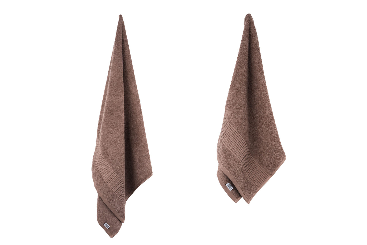 Ardesto Terry towel set Lotus, 50х90cm, 70х140cm, 2pcs, 100% cotton, brown