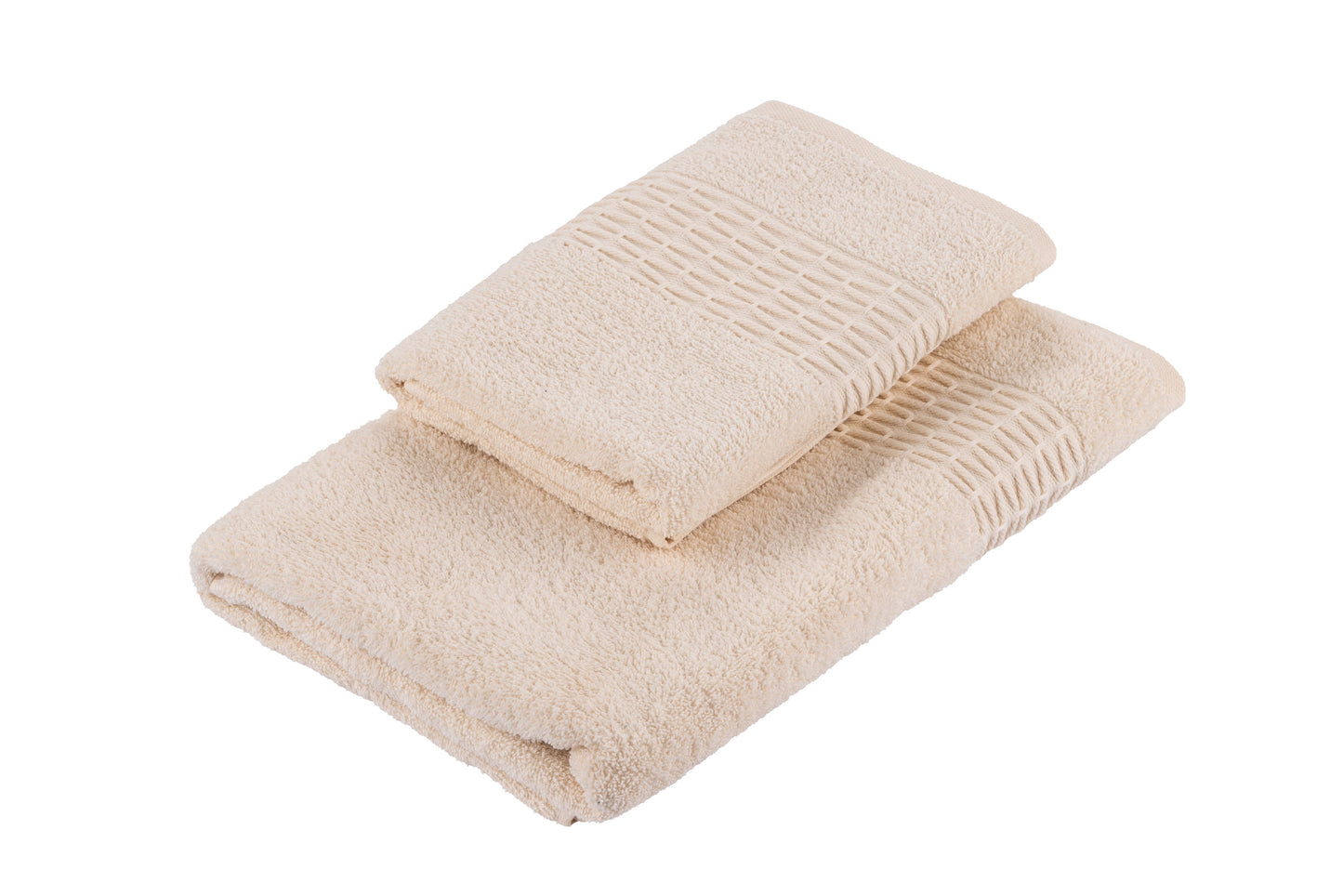 Ardesto Terry towel set Lotus, 50х90cm, 70х140cm, 2pcs, 100% cotton, ivory