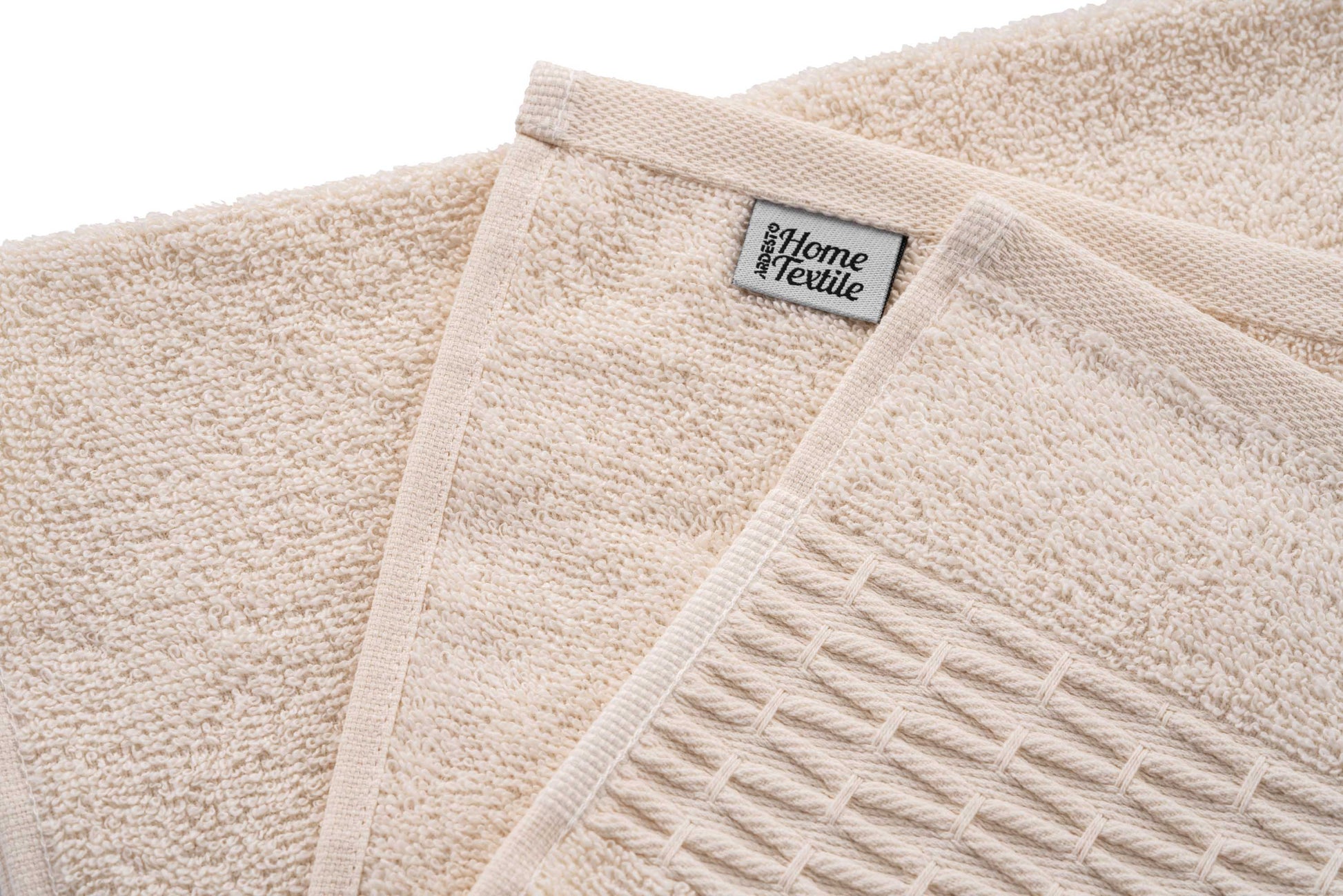Ardesto Terry towel set Lotus, 50х90cm, 70х140cm, 2pcs, 100% cotton, ivory