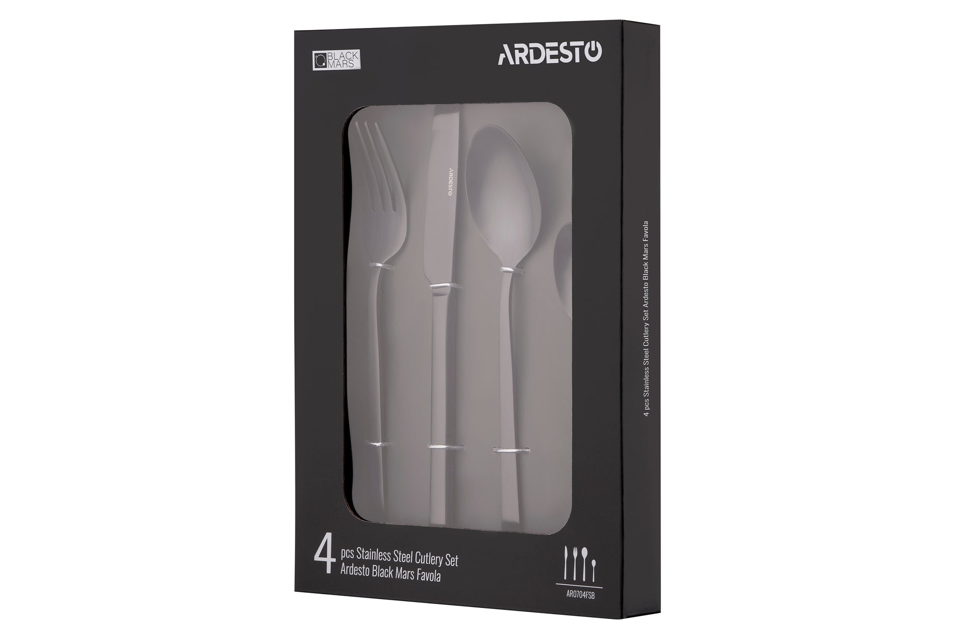 Ardesto Cutlery set Black Mars Favola, 4pcs, stainless steel, black