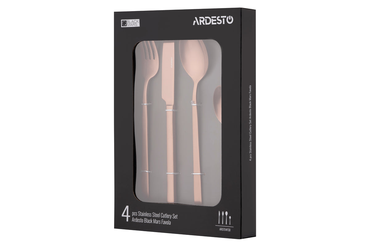 Ardesto Cutlery set Black Mars Favola, 4pcs, stainless steel, copper