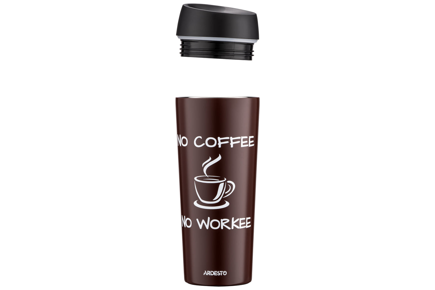 Ardesto Travel mug Coffee Time, 450ml, stainless steel, brown