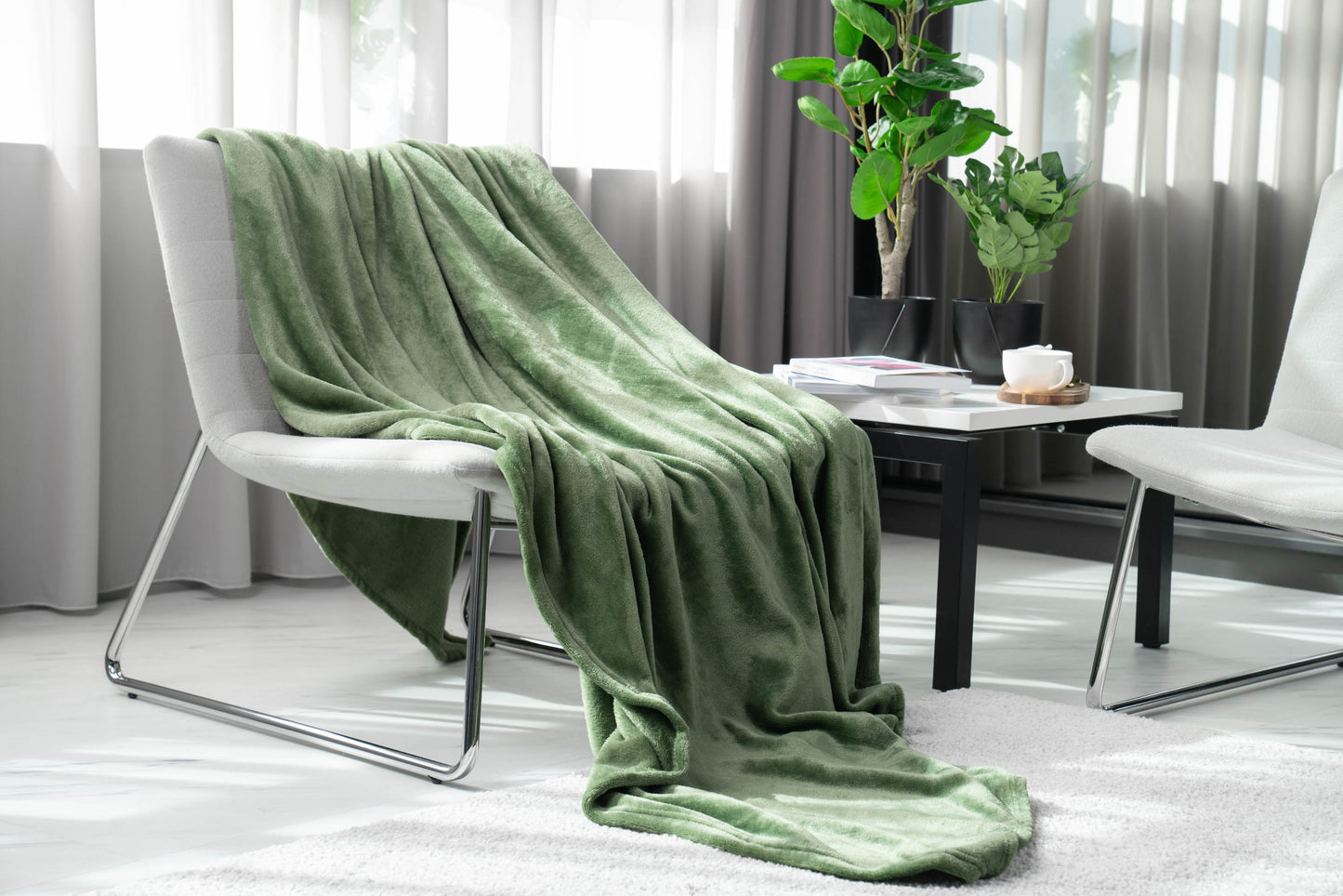 Ardesto Flannel blanket, 160x200cm, 100% polyester, green
