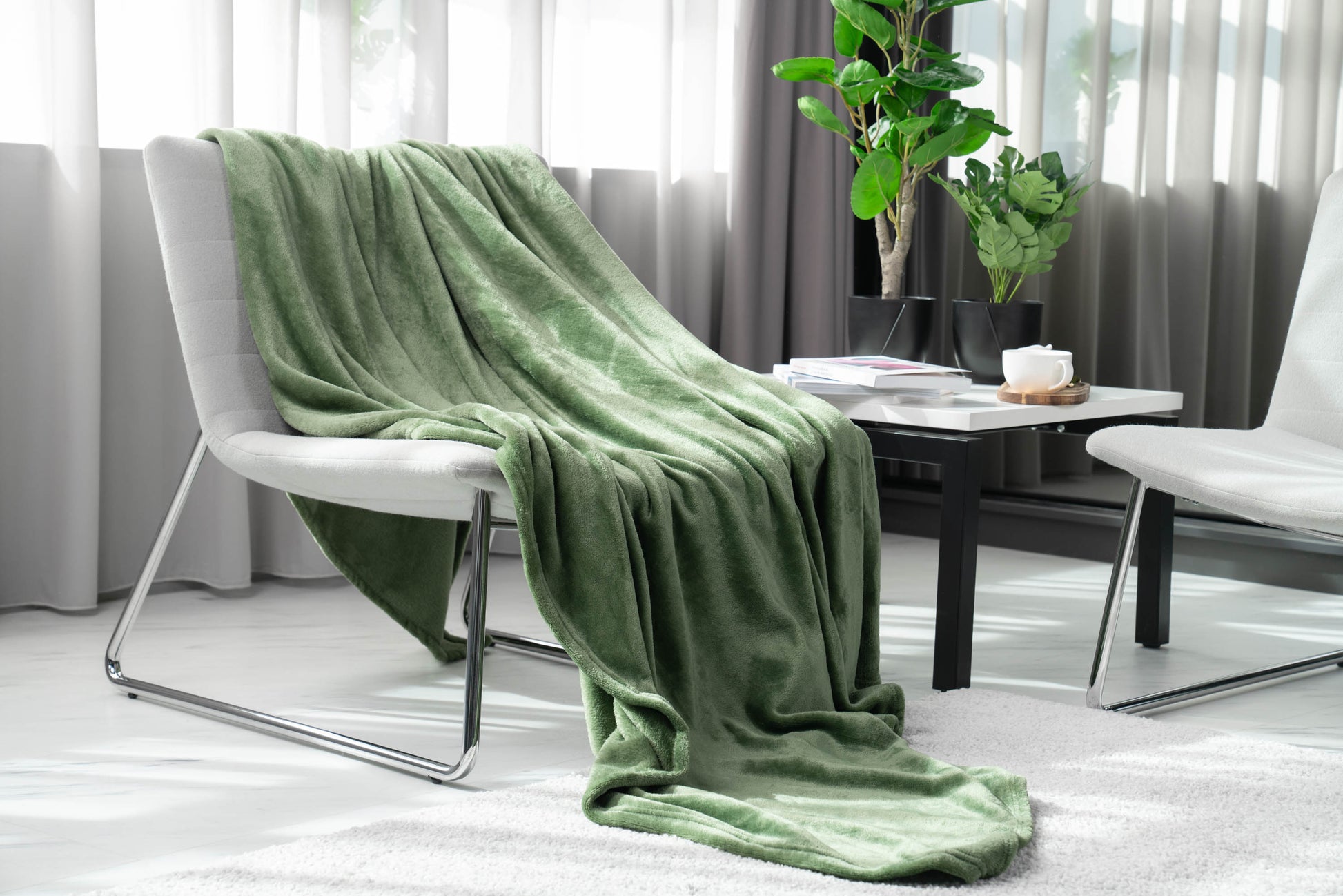 Ardesto Flannel blanket, 160x200cm, 100% polyester, green