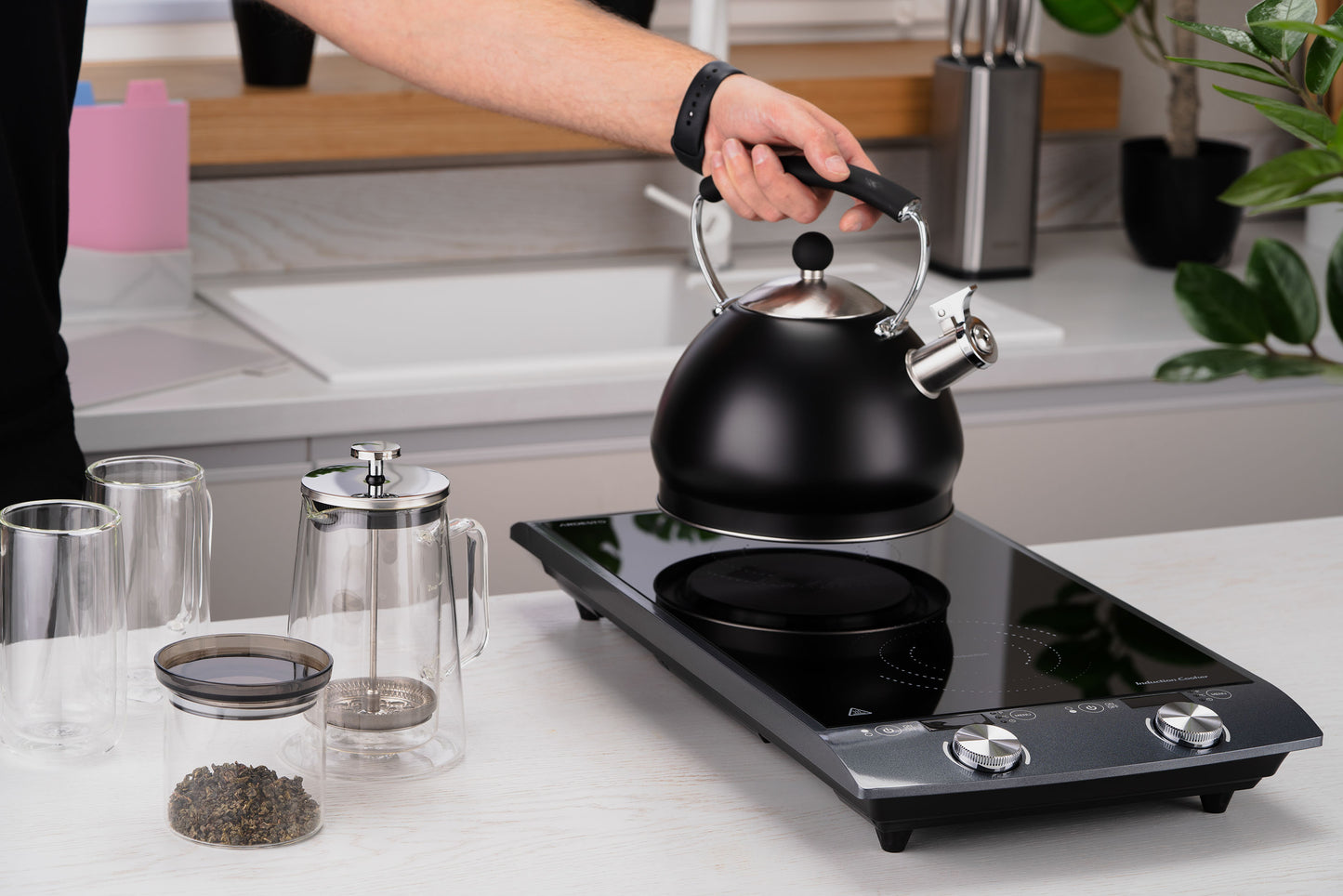 ARDESTO ICS-B216 electric cooking plate with two hob eyes with total power of 2900 W, combined control