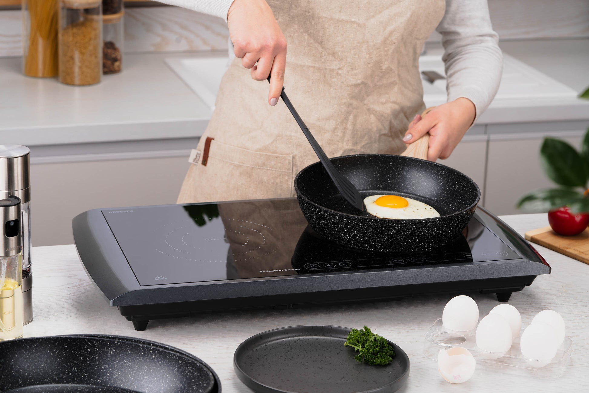 ARDESTO ICS-B217 electric cooking plate with two hob eyes with total power of 2900 W, touch control