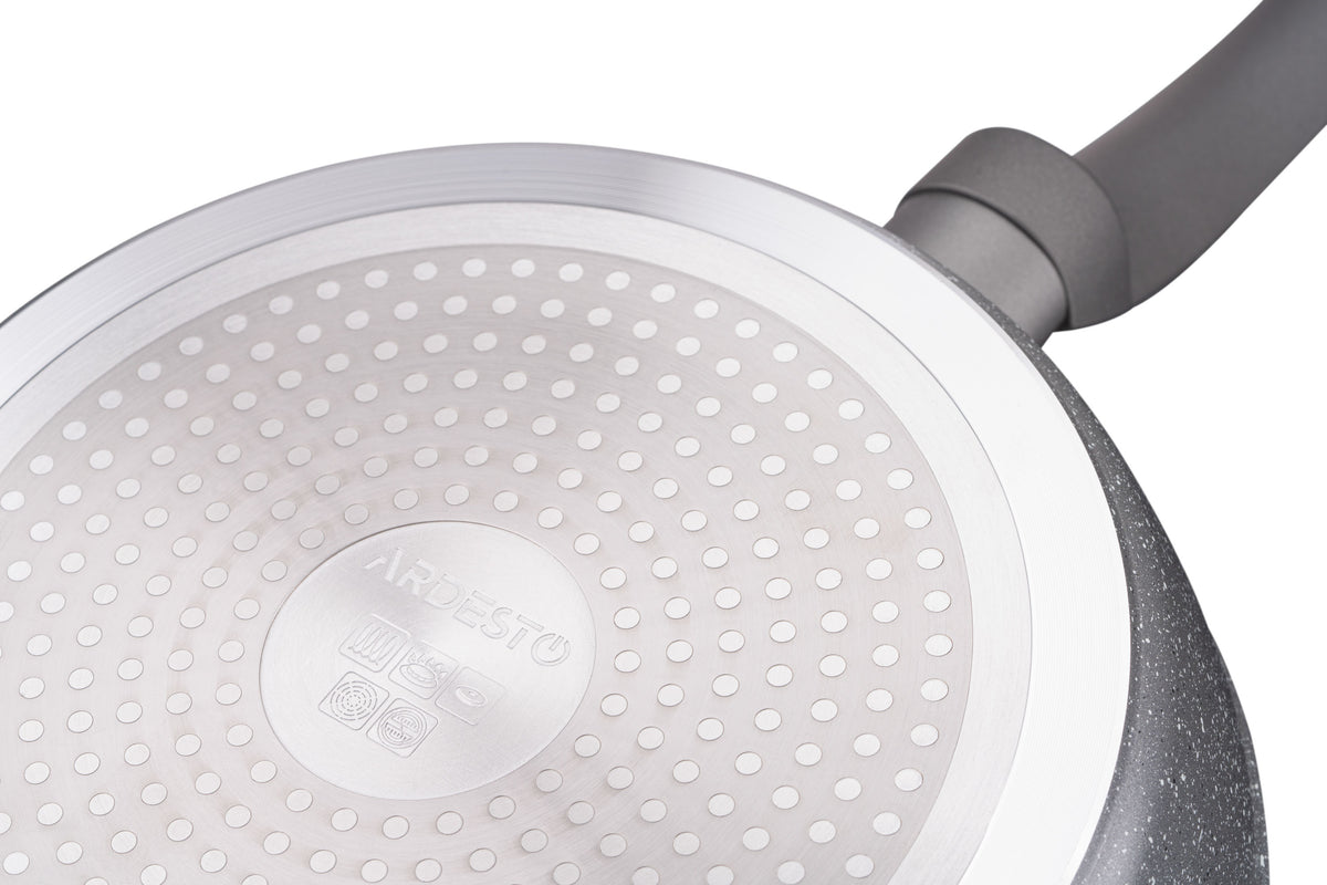 Ardesto Deep Fry pan with lid Gemini Gourmet Apulia, 26cm, aluminium, gray