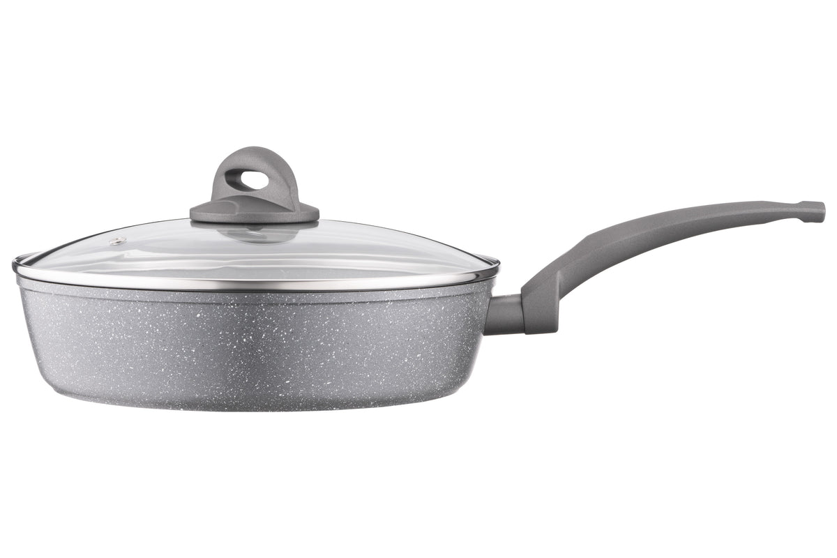 Ardesto Deep Fry pan with lid Gemini Gourmet Apulia, 26cm, aluminium, gray