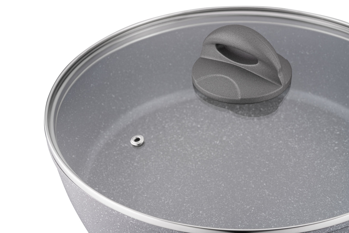Ardesto Deep Fry pan with lid Gemini Gourmet Apulia, 26cm, aluminium, gray
