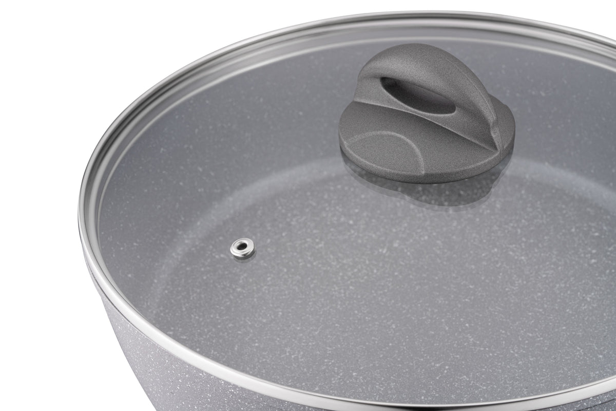 Ardesto Deep Fry pan with lid Gemini Gourmet Apulia, 26cm, aluminium, gray