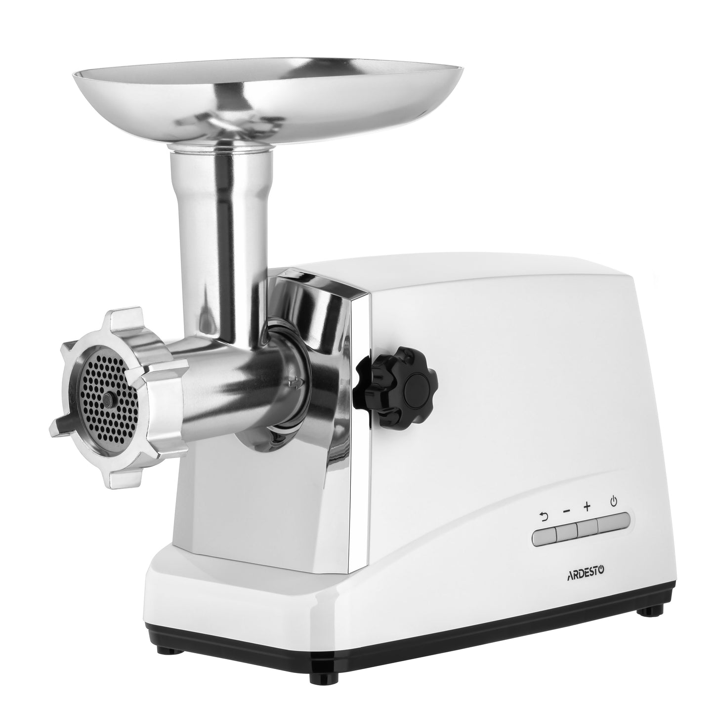 ARDESTO Meat grinder , 1750W, 2kg/min, 3 cutting plates, sausages nozzle, 4 veg.slicer,  plastik, white-silver