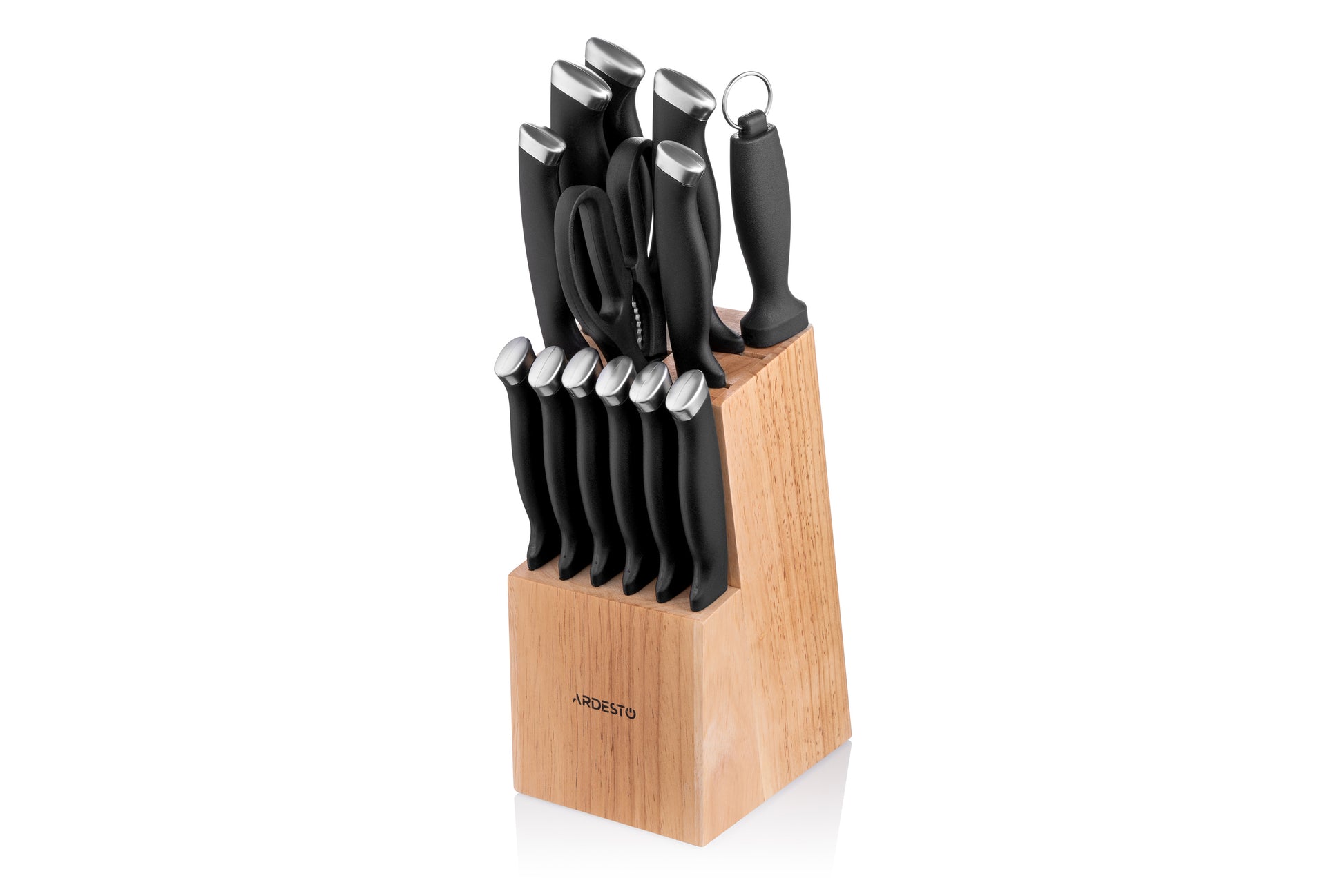 Ardesto Knife set Gemini Gourmet 14 pcs, s/s, plastic, block: rubber wood