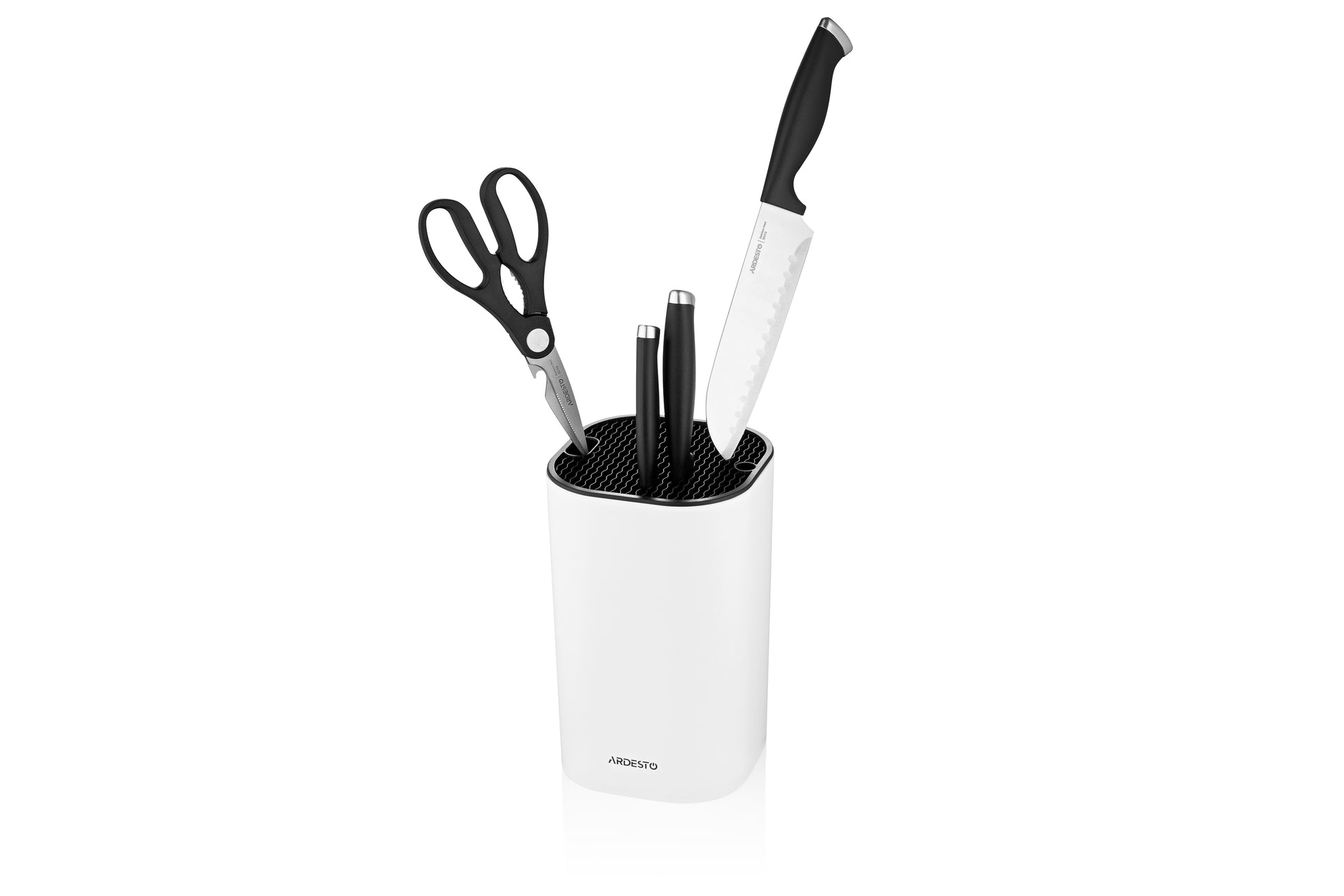 Ardesto Knife Block Gemini, 23cm, plastic, white