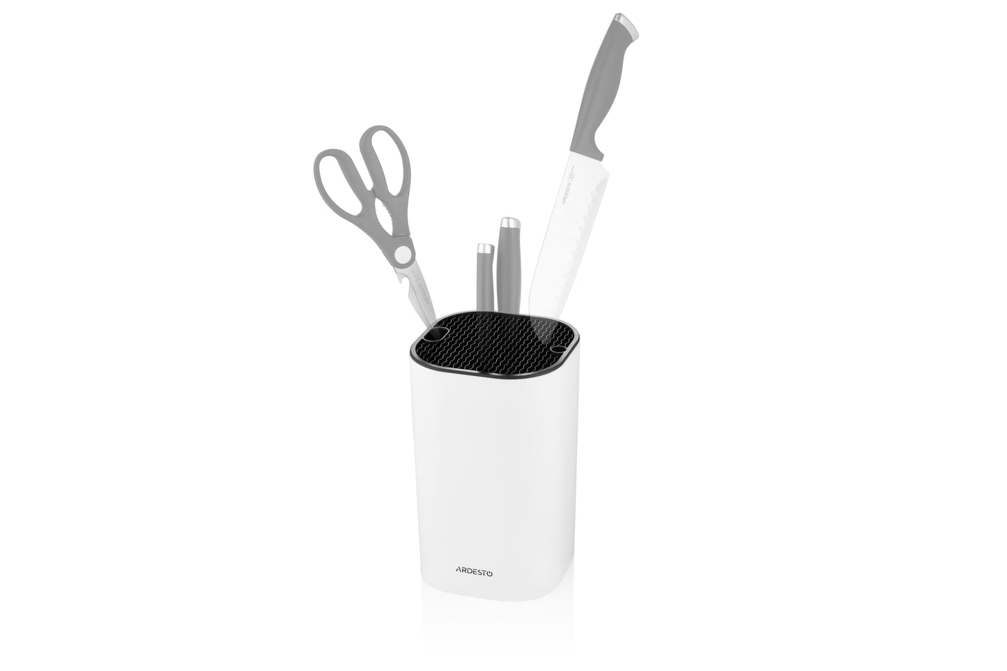 Ardesto Knife Block Gemini, 23cm, plastic, white