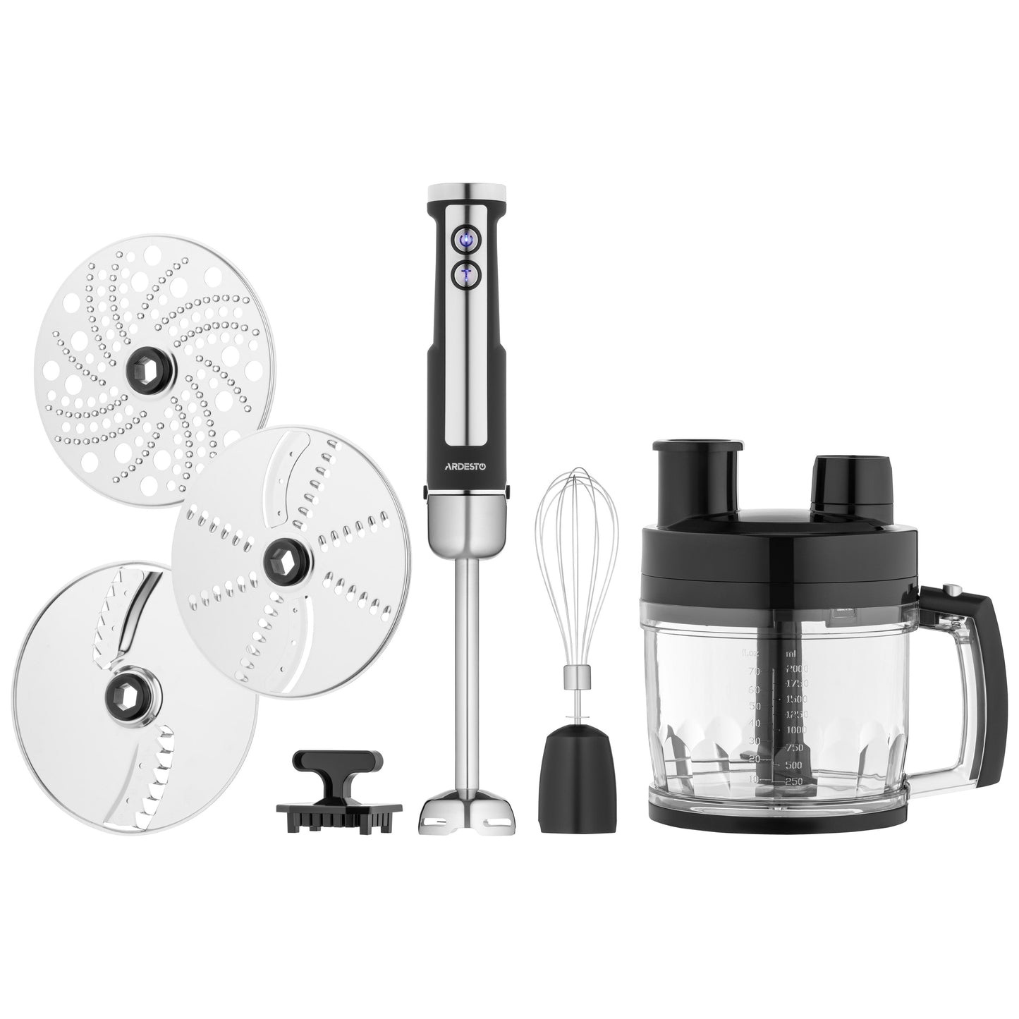 Ardesto blender submersible, 1000W, 7in1, bowl-2000ml, black-silver