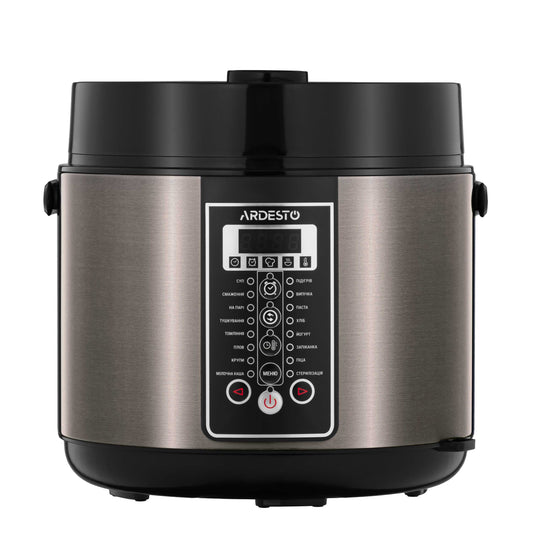 ARDESTO Multicooker, 860W, bowl-5L, electronic control, recipes book, inox+ plastic, bronz