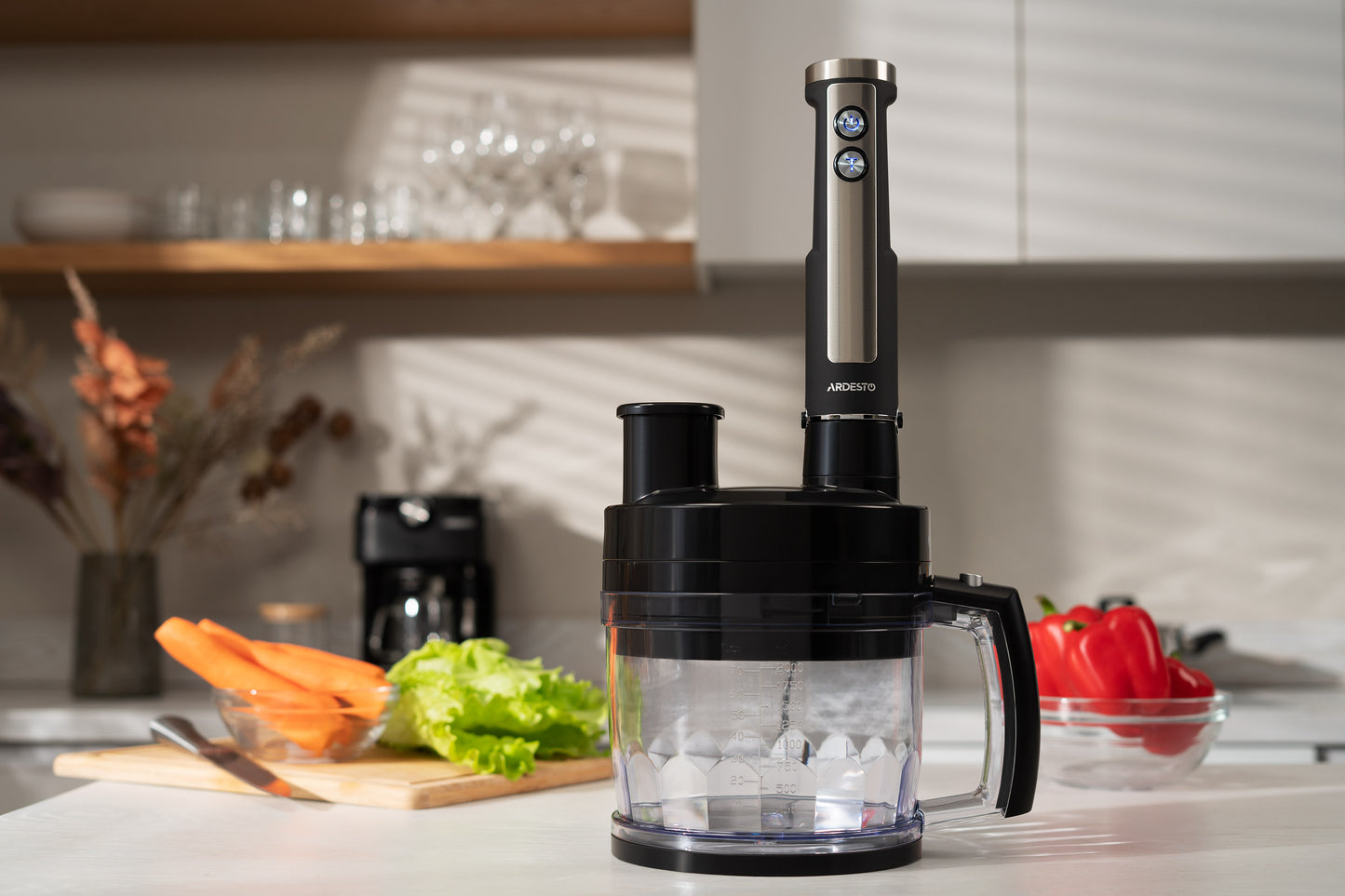 Ardesto blender submersible, 1000W, 7in1, bowl-2000ml, black-silver