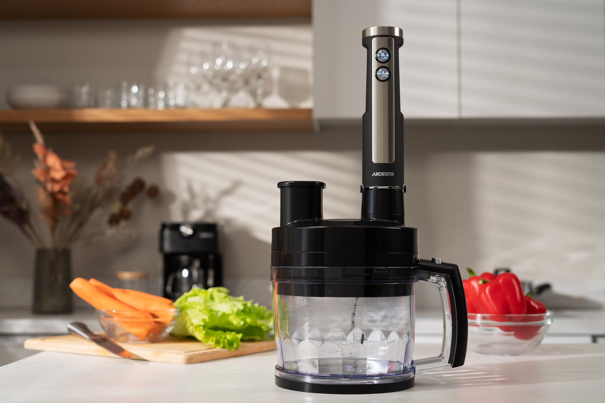 Ardesto blender submersible, 1000W, 7in1, bowl-2000ml, black-silver