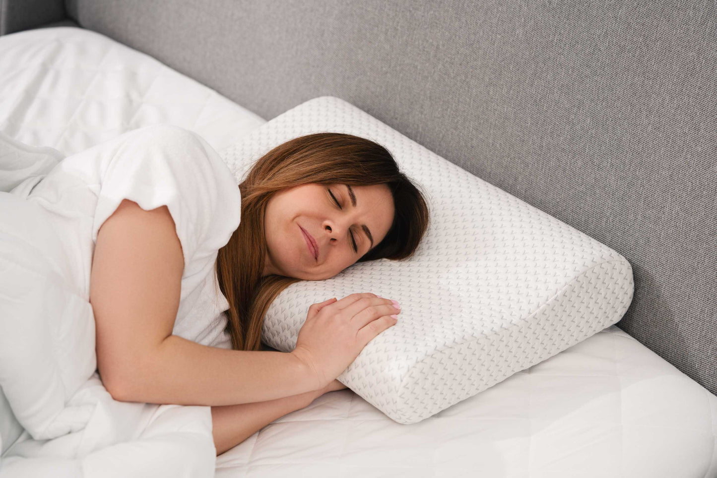 Ardesto Contour pillow Sleepwell, 60х40х11/9cm, aircell memory foam, white