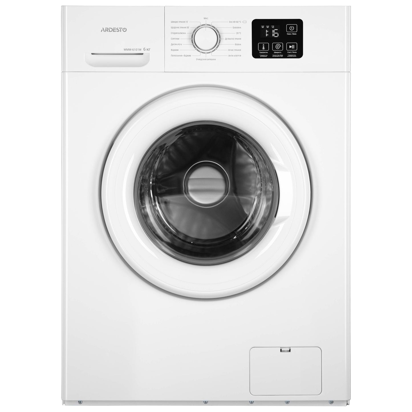 Washing machine ARDESTO front load, 6kg, 1200, A++, 45cm, display, white