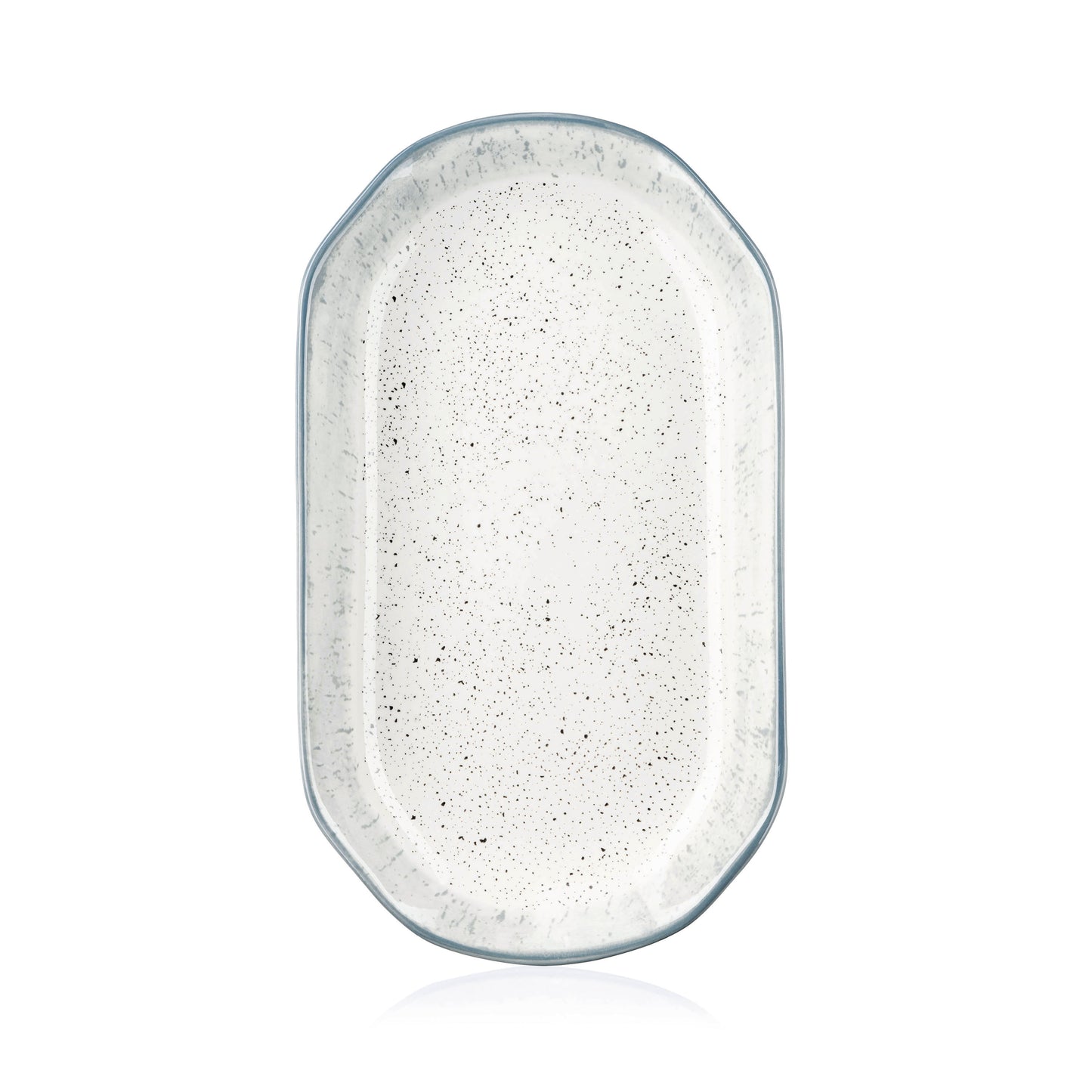 Ardesto Plate Siena, 32х18cm, porcelain, oval, white-gray