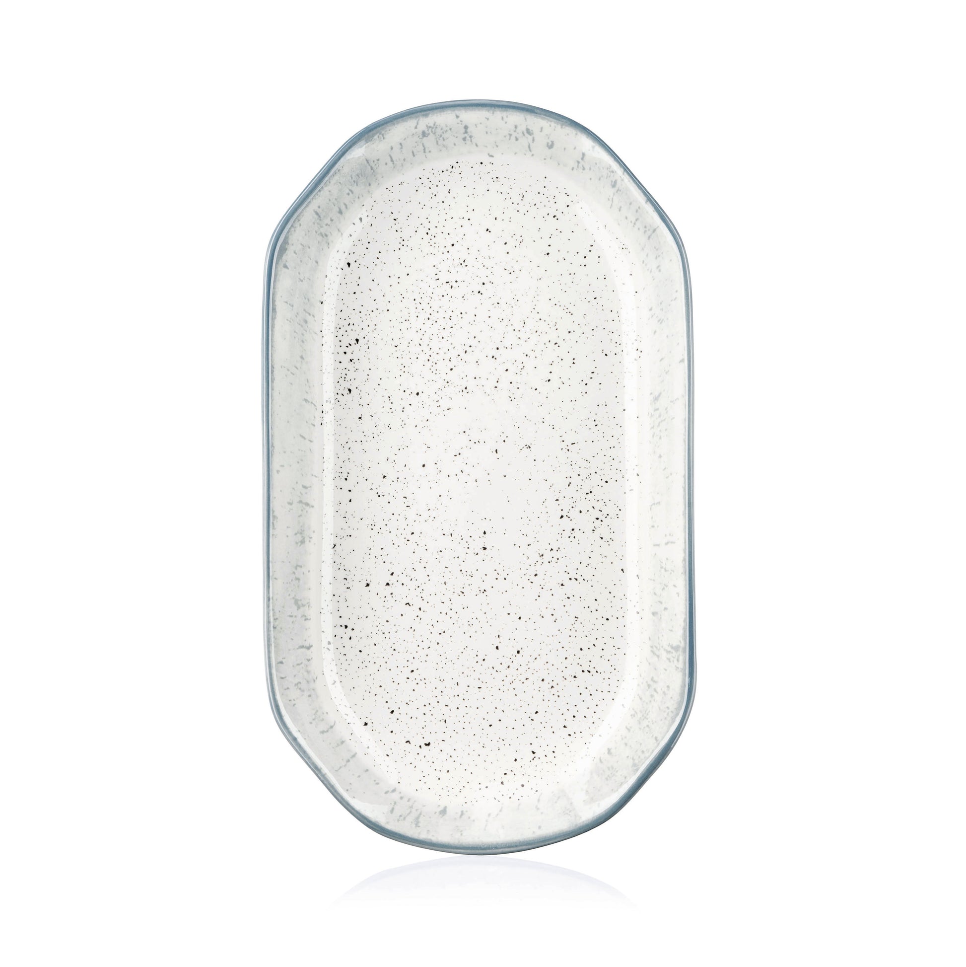 Ardesto Plate Siena, 32х18cm, porcelain, oval, white-gray