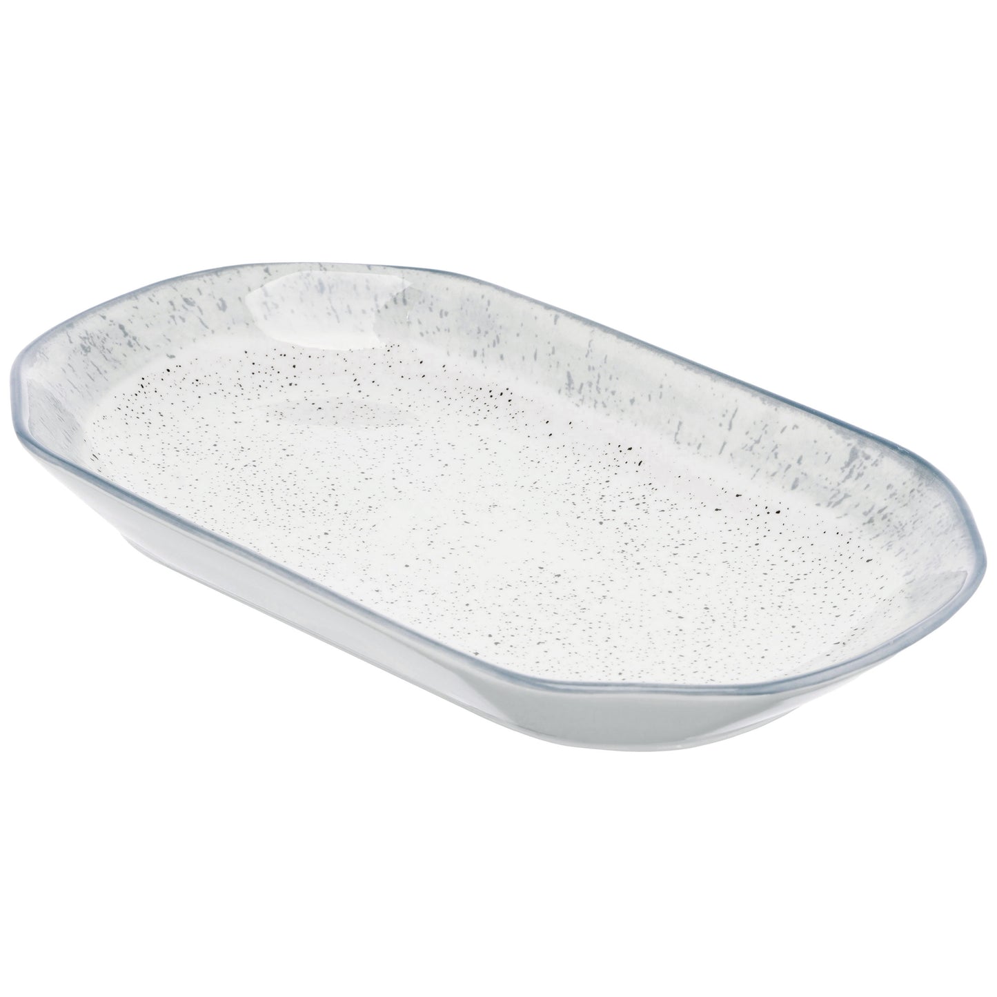Ardesto Plate Siena, 32х18cm, porcelain, oval, white-gray