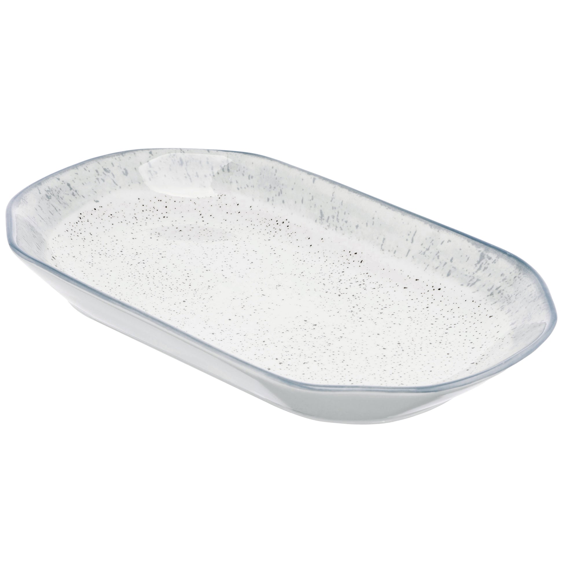 Ardesto Plate Siena, 32х18cm, porcelain, oval, white-gray