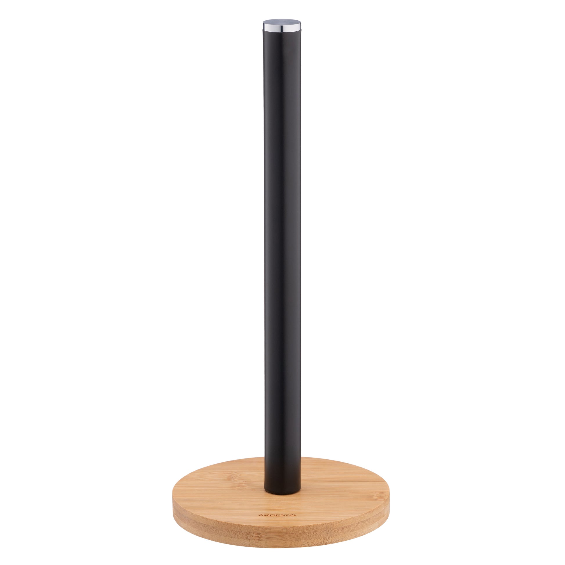 Ardesto Paper Towel Holder Midori 15х34cm, metal, bamboo, black