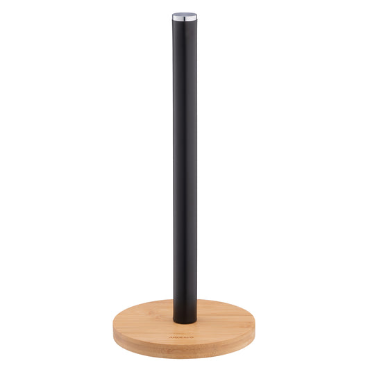 Ardesto Paper Towel Holder Midori 15х34cm, metal, bamboo, black