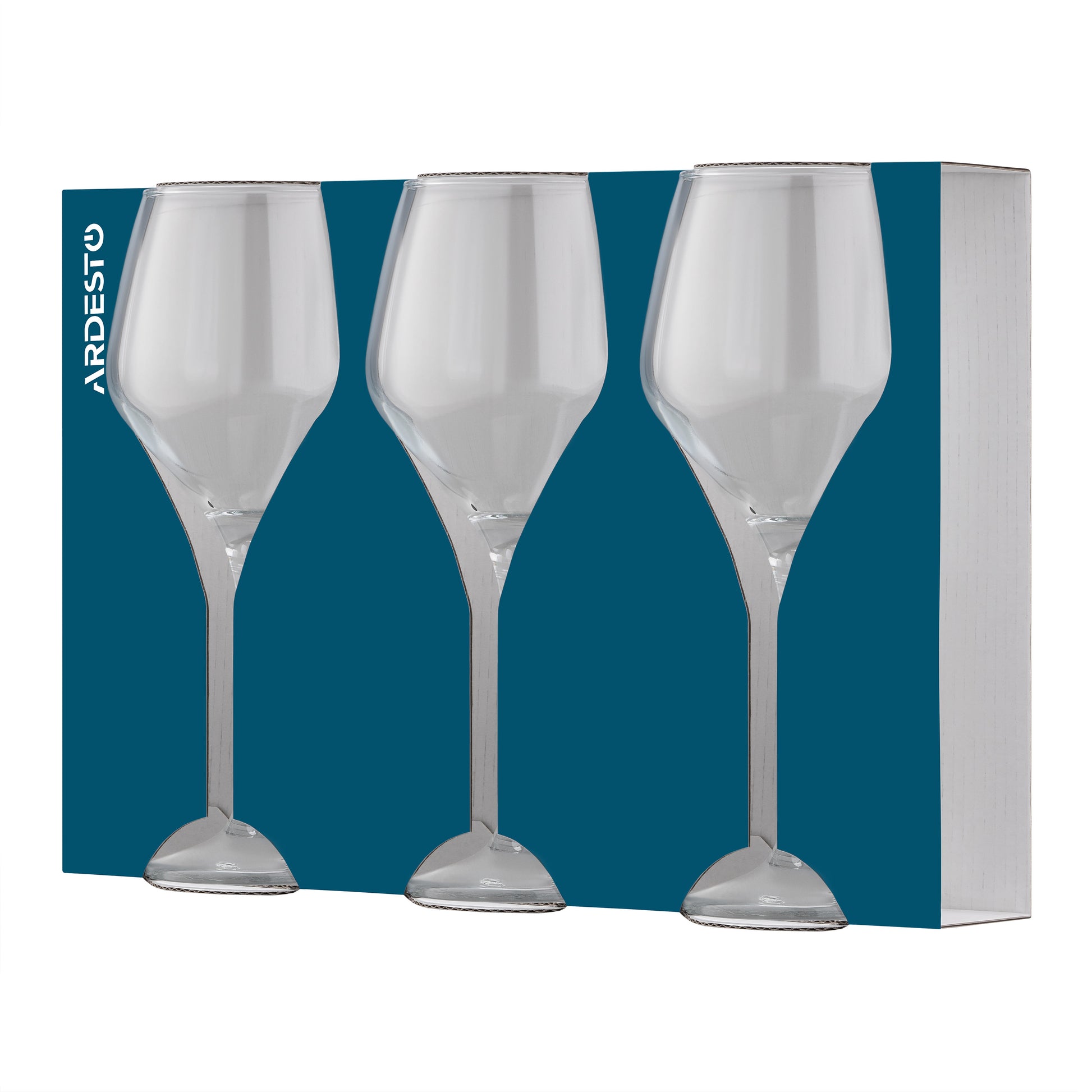 Ardesto Wine glasses set Loreto 440ml, 3pcs, glass, transparent
