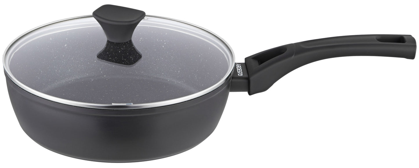 Ardesto Deep Fry pan with lid Gemini Livorno, 24cm, aluminium, black