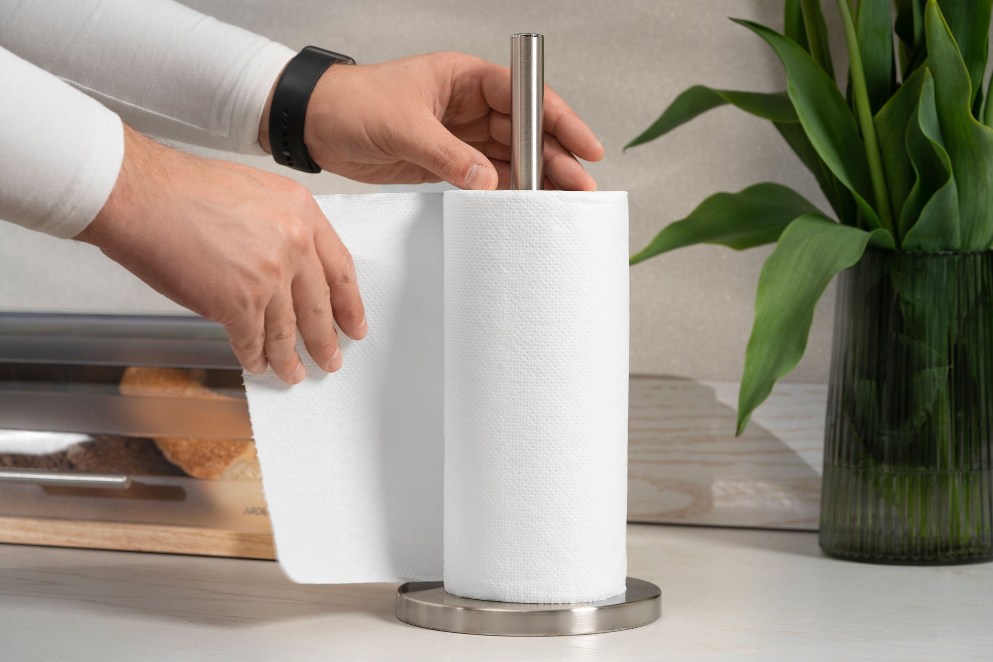 Ardesto Paper Towel Holder Gemini 15х33cm, stainless steel