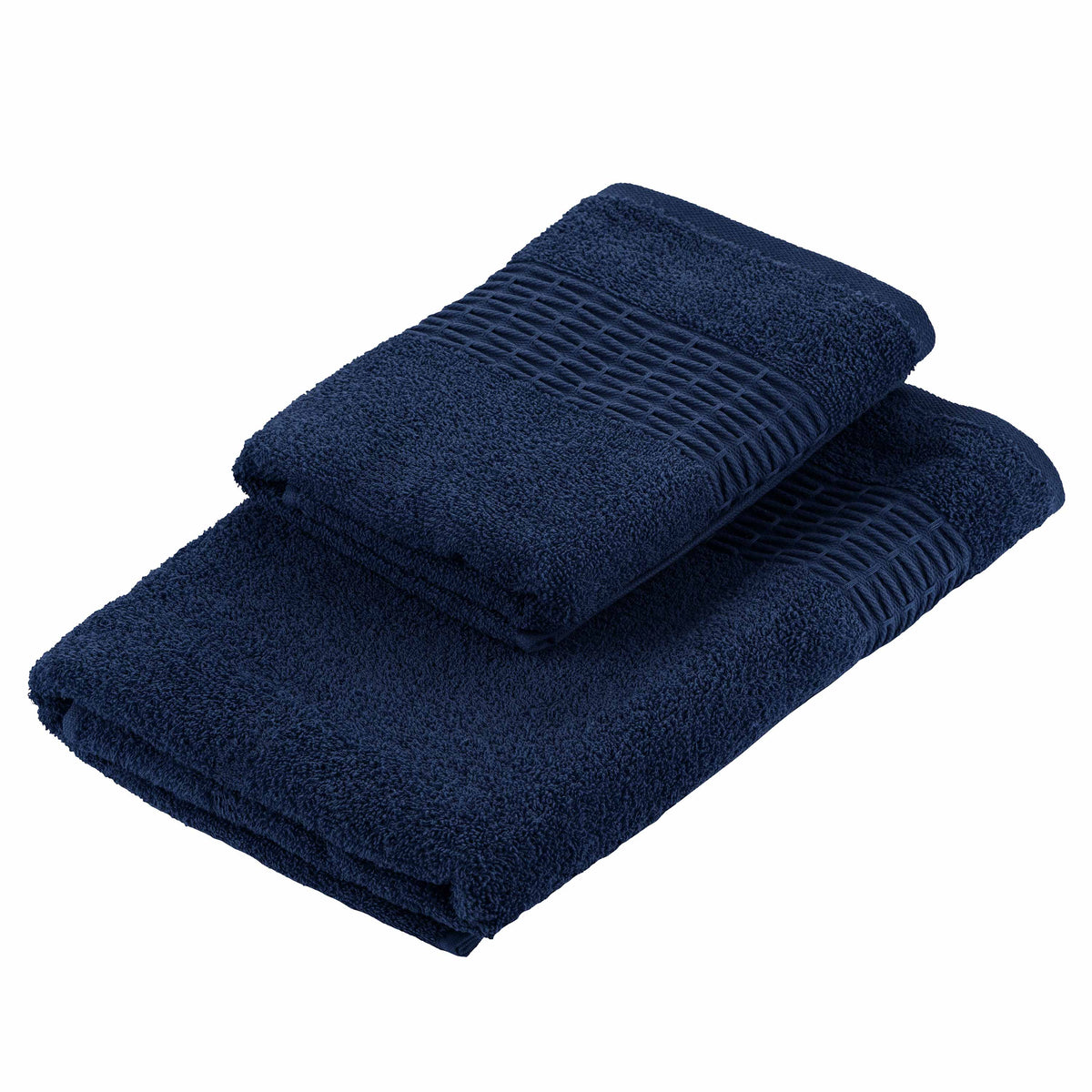Ardesto Terry towel set Lotus 50х90cm, 70х140cm, 2pcs, 100% cotton, dark blue