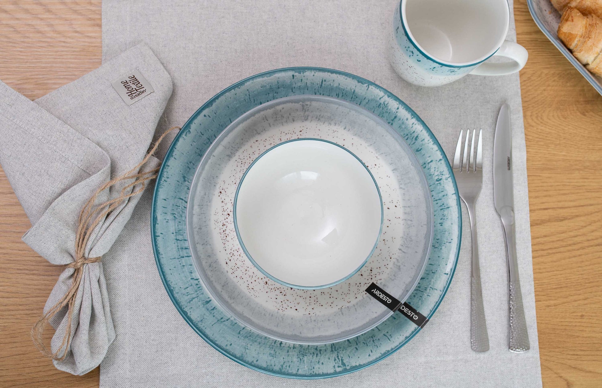 Ardesto Bowl Siena, 11.5cm, porcelain, white-blue
