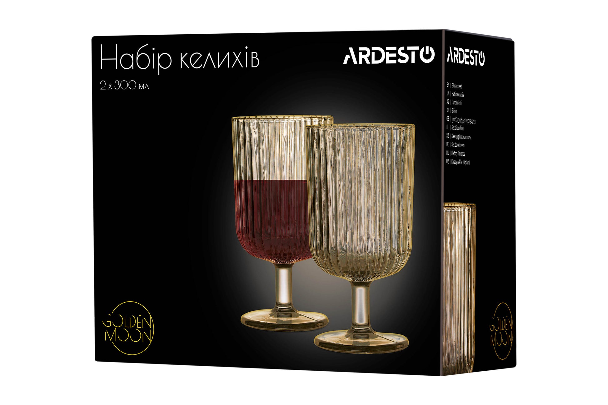Ardesto glasses set Golden Moon, 300ml, 2pcs, glass, golden