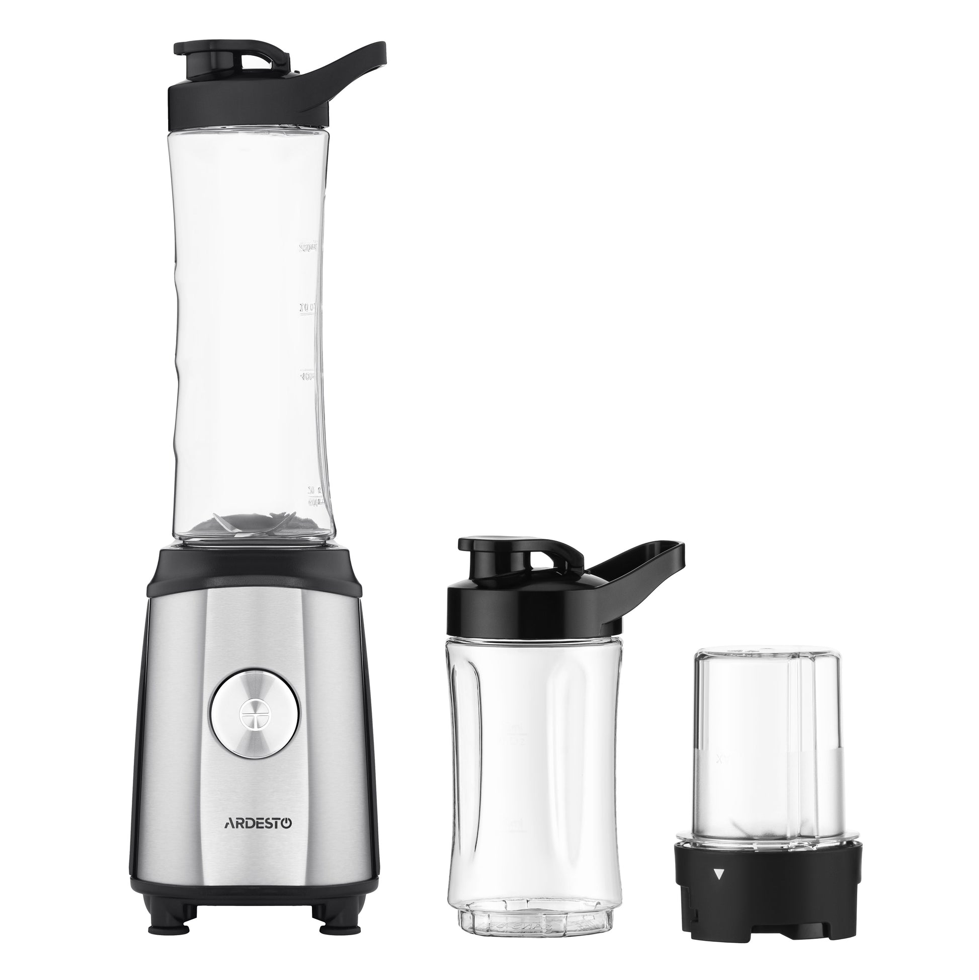 Ardesto Blender for smoothies BG-F350, 350W, 2in1, bottle-600ml, bottle-300ml, coffee grinder, black+silver