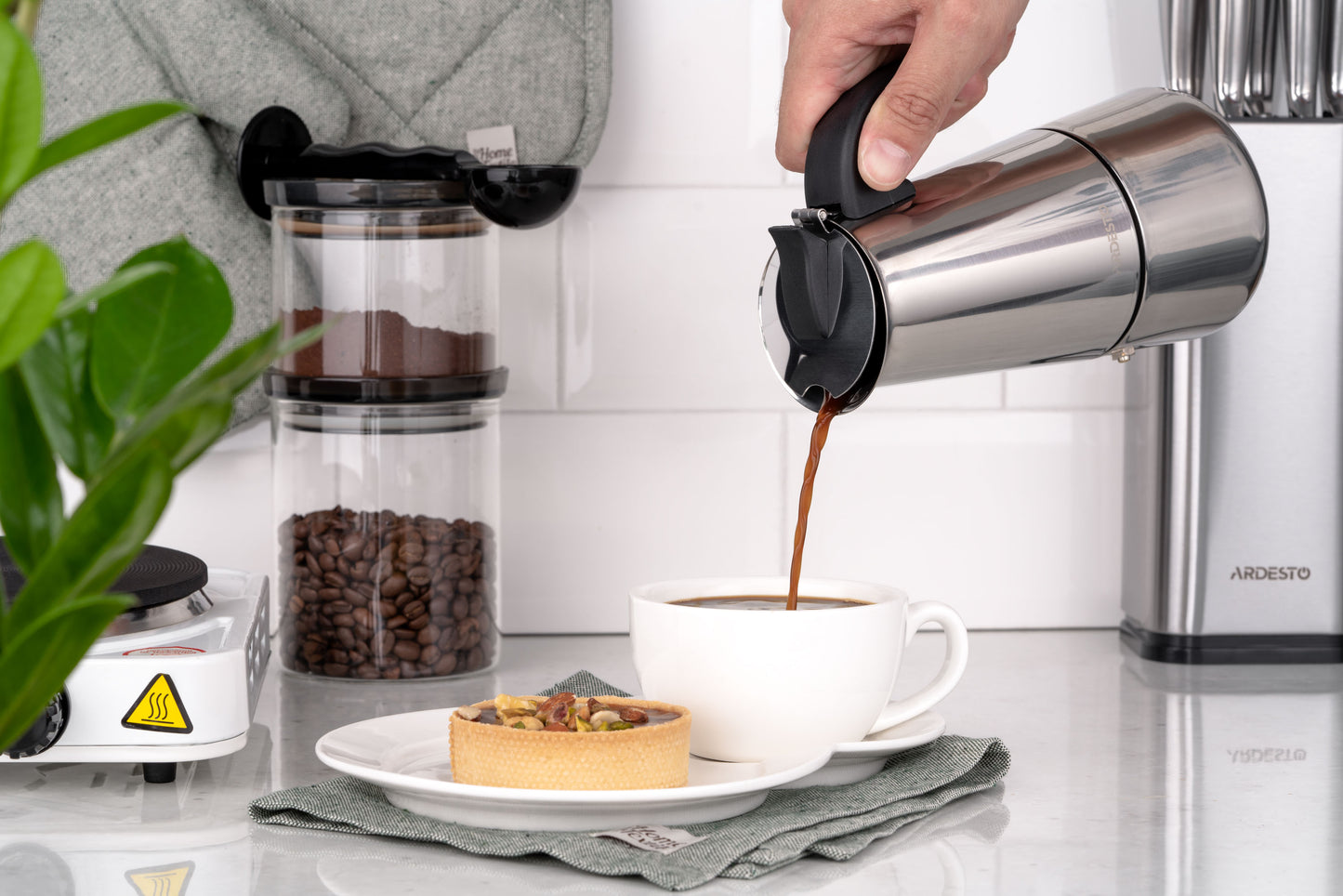 Ardesto Coffee Maker Gemini Apulia, 0.2l, 4 cups, stainless steel