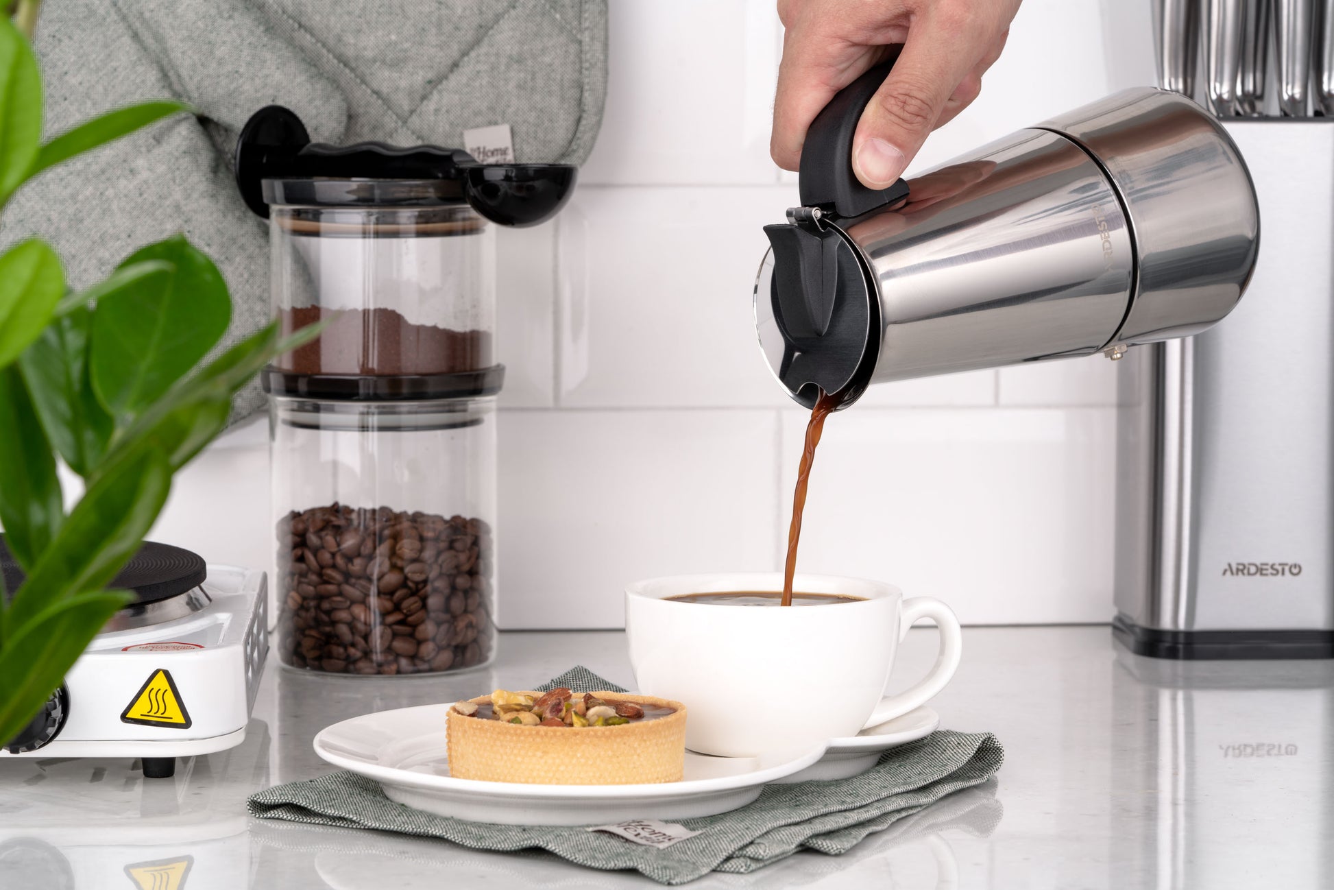 Ardesto Coffee Maker Gemini Apulia, 0.2l, 4 cups, stainless steel