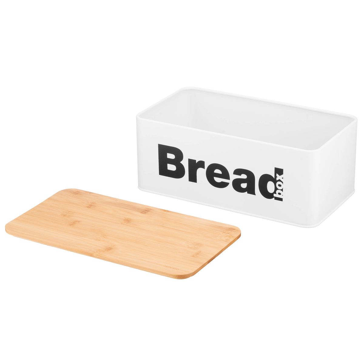 Ardesto Bread bin Midori 33х18х13cm, metal, bamboo, white