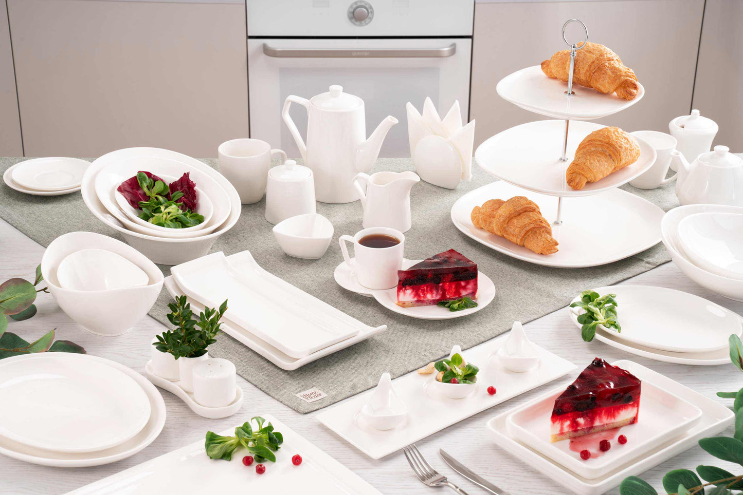 Ardesto Tier cake stand, 32х32сm, porcelain, white