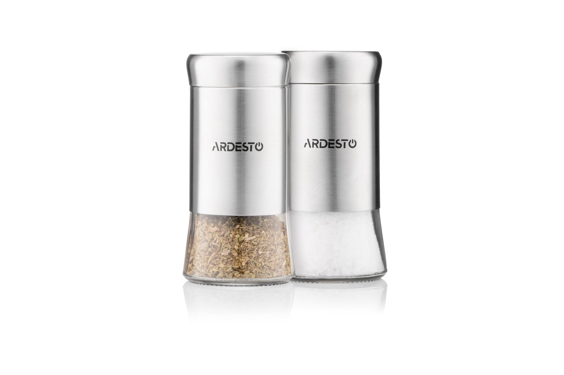 Ardesto Spices Shakers Set Gemini, 2 pcs, stainless steel, glass