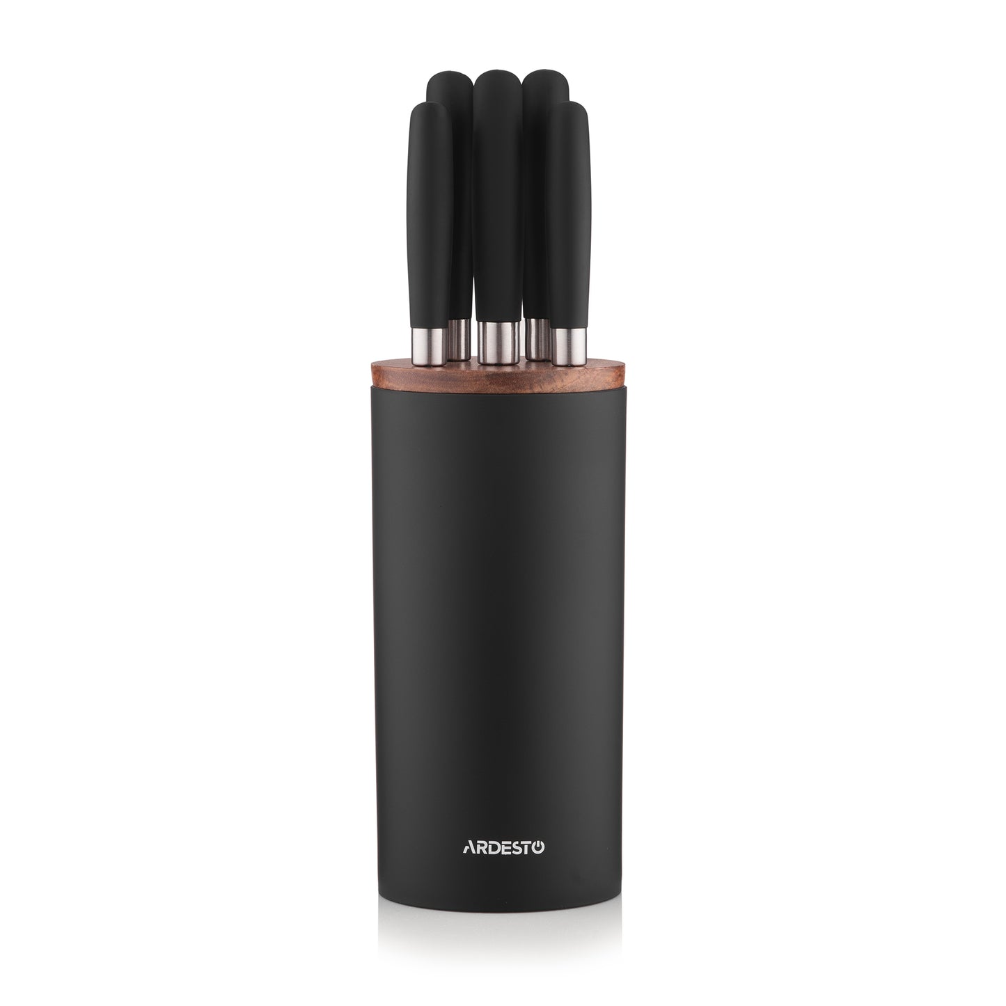 Ardesto Knives Set with block Gemini, 6pcs, stainless steel, plastic, black
