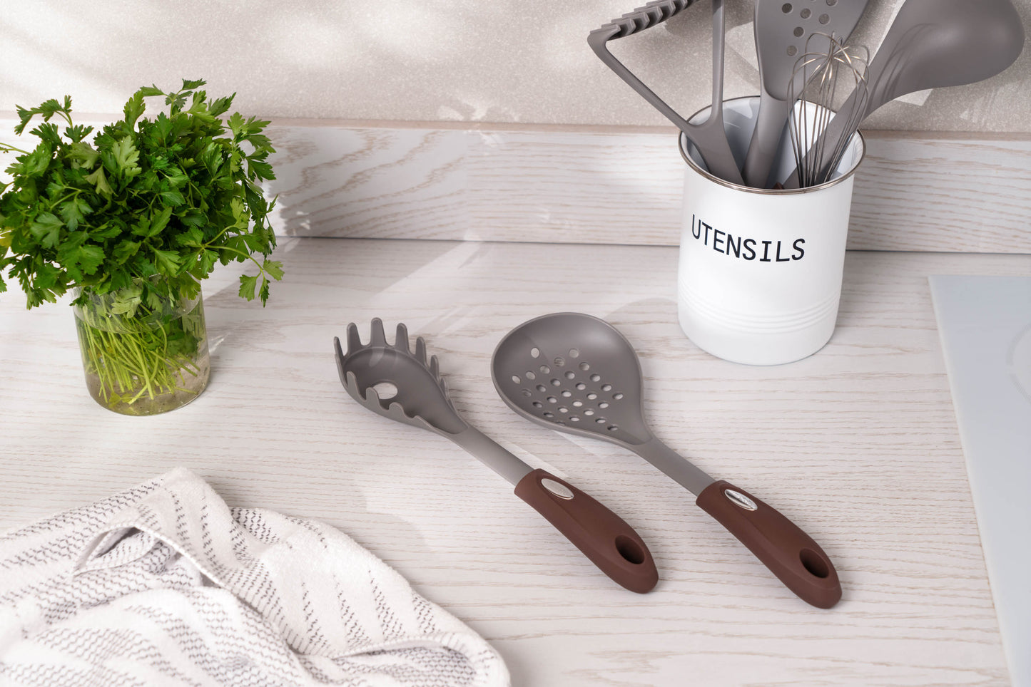 Ardesto Spaghetti spoon Gemini, 28cm, nylon, gray-brown