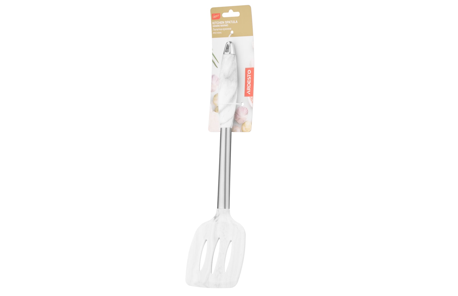 Ardesto Slotted turner Gemini Marmo, 35cm, silicone, stainless steel