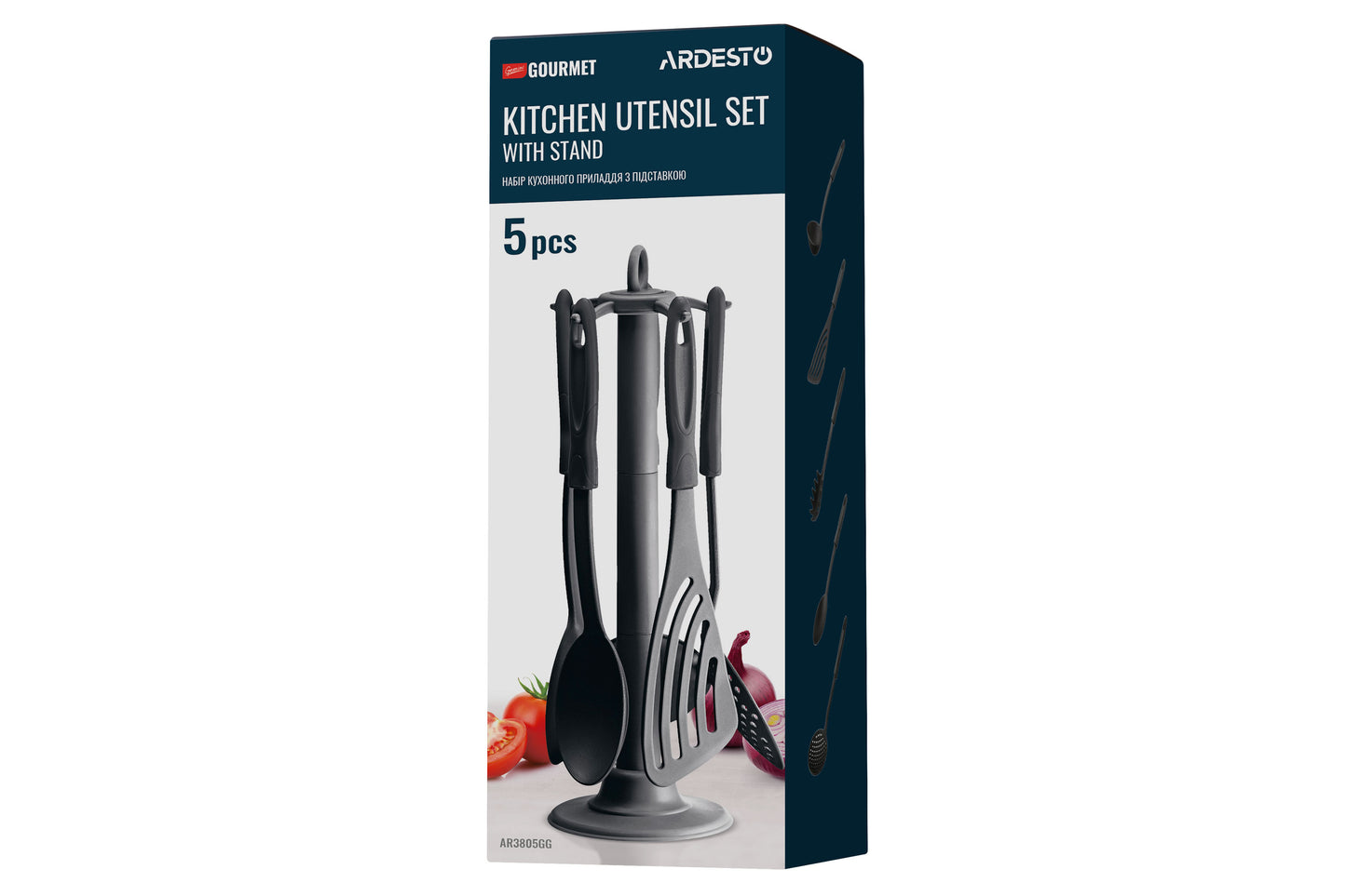 Ardesto Kitchen utensil set Gemini Gourmet, black, 5 шт.