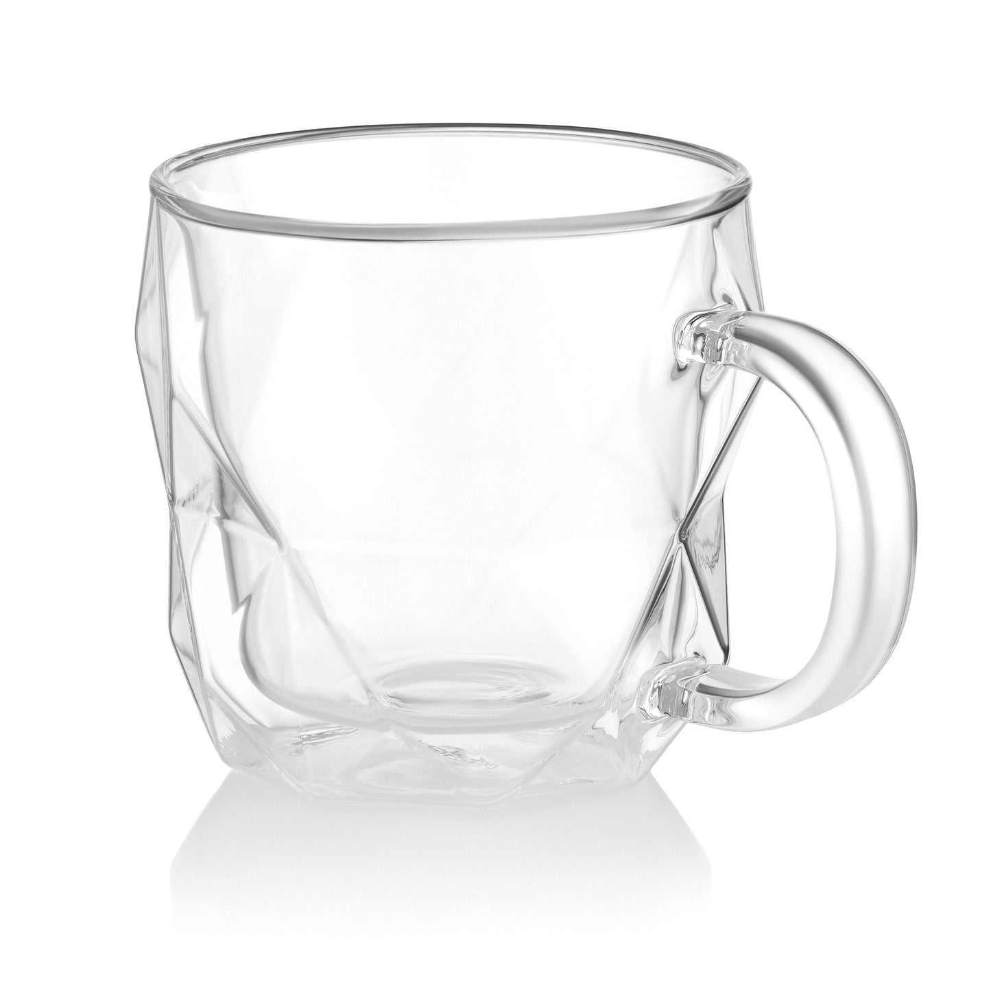 Ardesto Double wall mug set with handle, 450ml, 2pcs, borosilicate glass, transparent